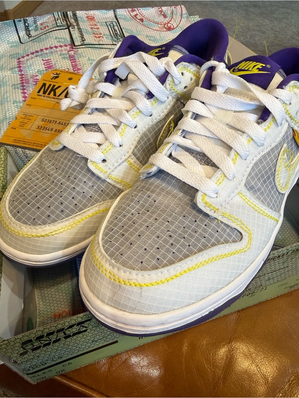 Nike Dunk Low U Court Purple/white-opti yellow DJ9649 Union Passport